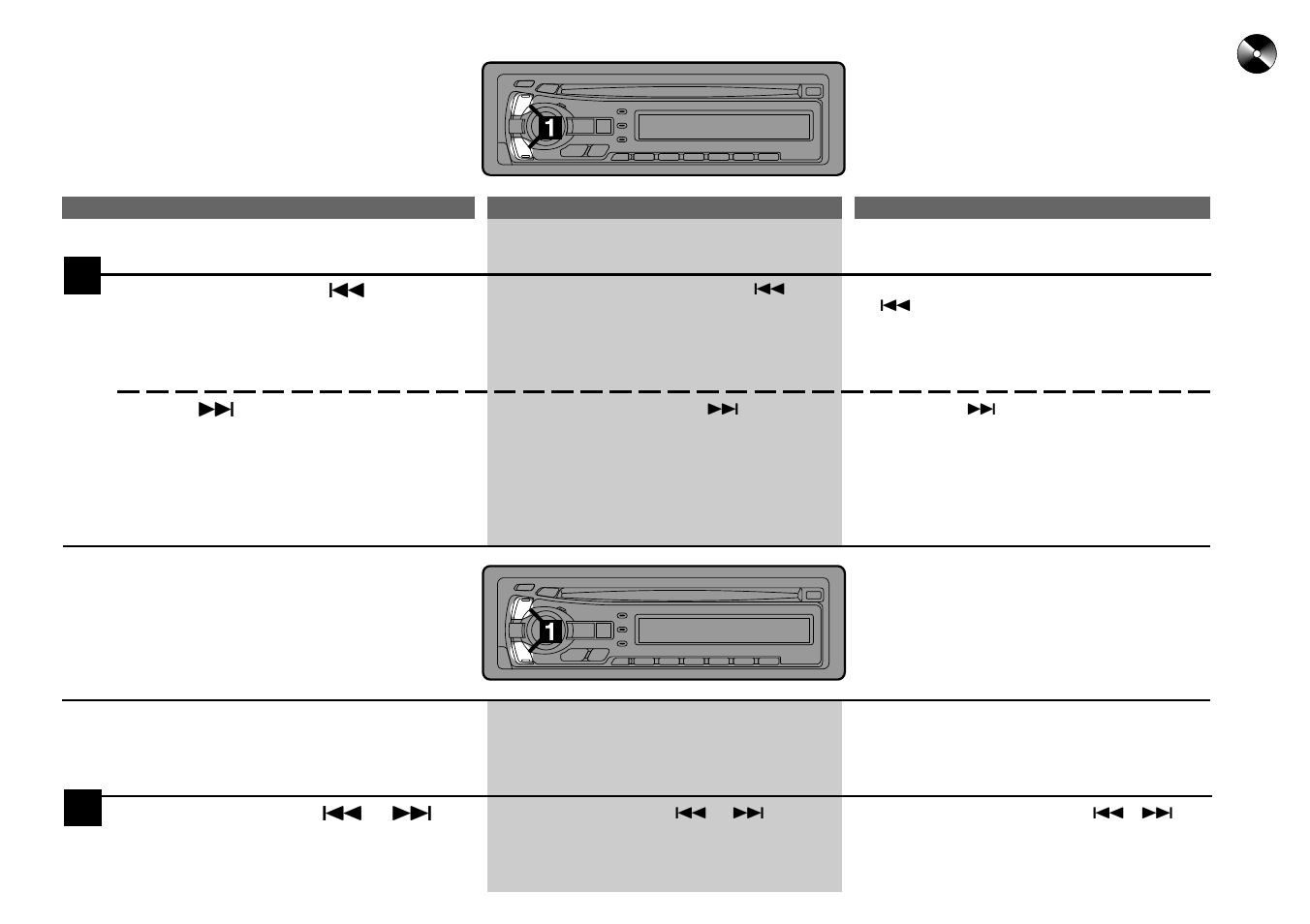 Music sensor (skip), Fast forward and backward, Détecteur de plage (saut) sensor de música (salto) | Alpine CDA-7844 User Manual | Page 52 / 84