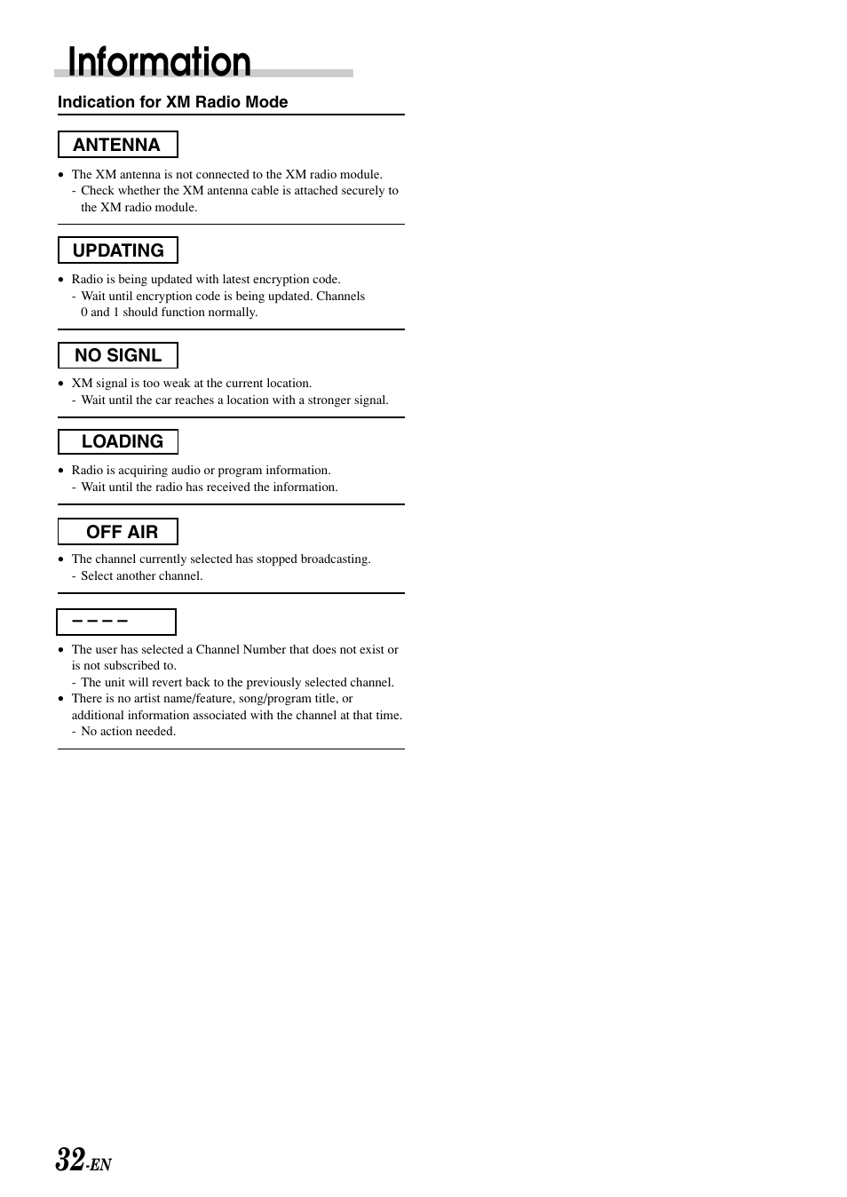 Information | Alpine cda-9805 User Manual | Page 34 / 41