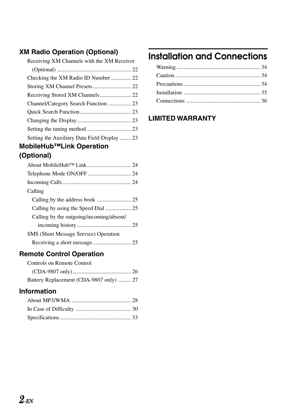 Installation and connections | Alpine cda-9805 User Manual | Page 4 / 41