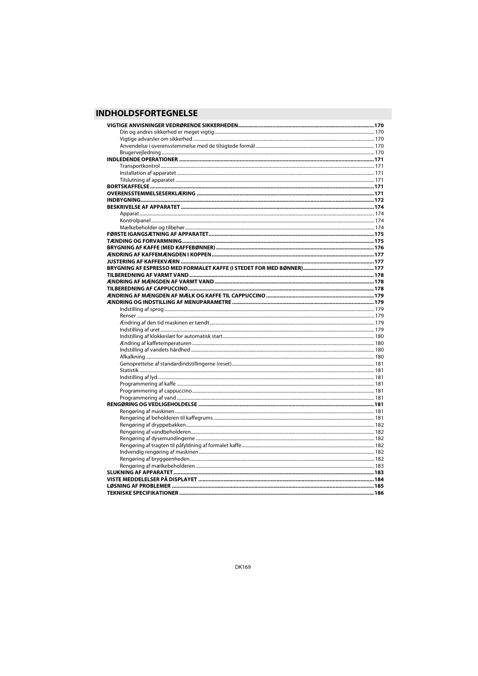 Indholdsfortegnelse | Whirlpool ACE 102 IXL User Manual | Page 171 / 298