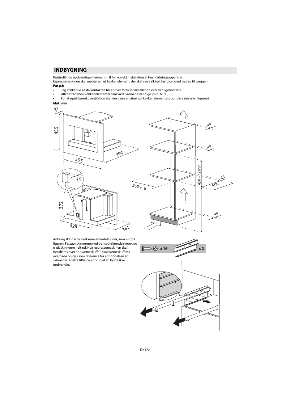 Indbygning | Whirlpool ACE 102 IXL User Manual | Page 174 / 298