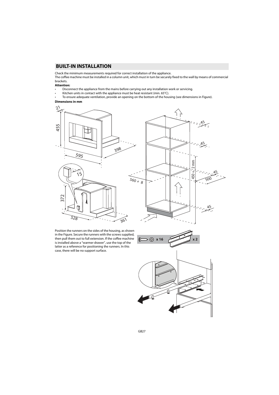 Built-in installation | Whirlpool ACE 102 IXL User Manual | Page 29 / 298