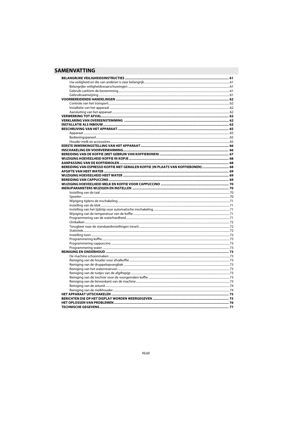 Samenvatting | Whirlpool ACE 102 IXL User Manual | Page 62 / 298