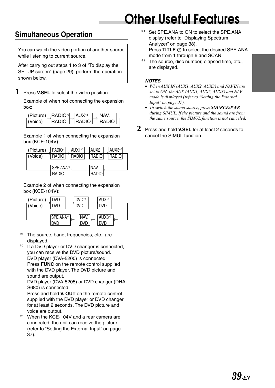 Other useful features, Simultaneous operation | Alpine CVA-1004 User Manual | Page 41 / 57