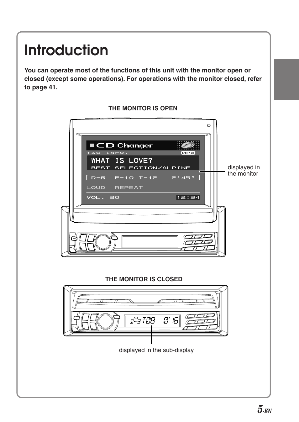 Introduction | Alpine CVA-1004 User Manual | Page 7 / 57
