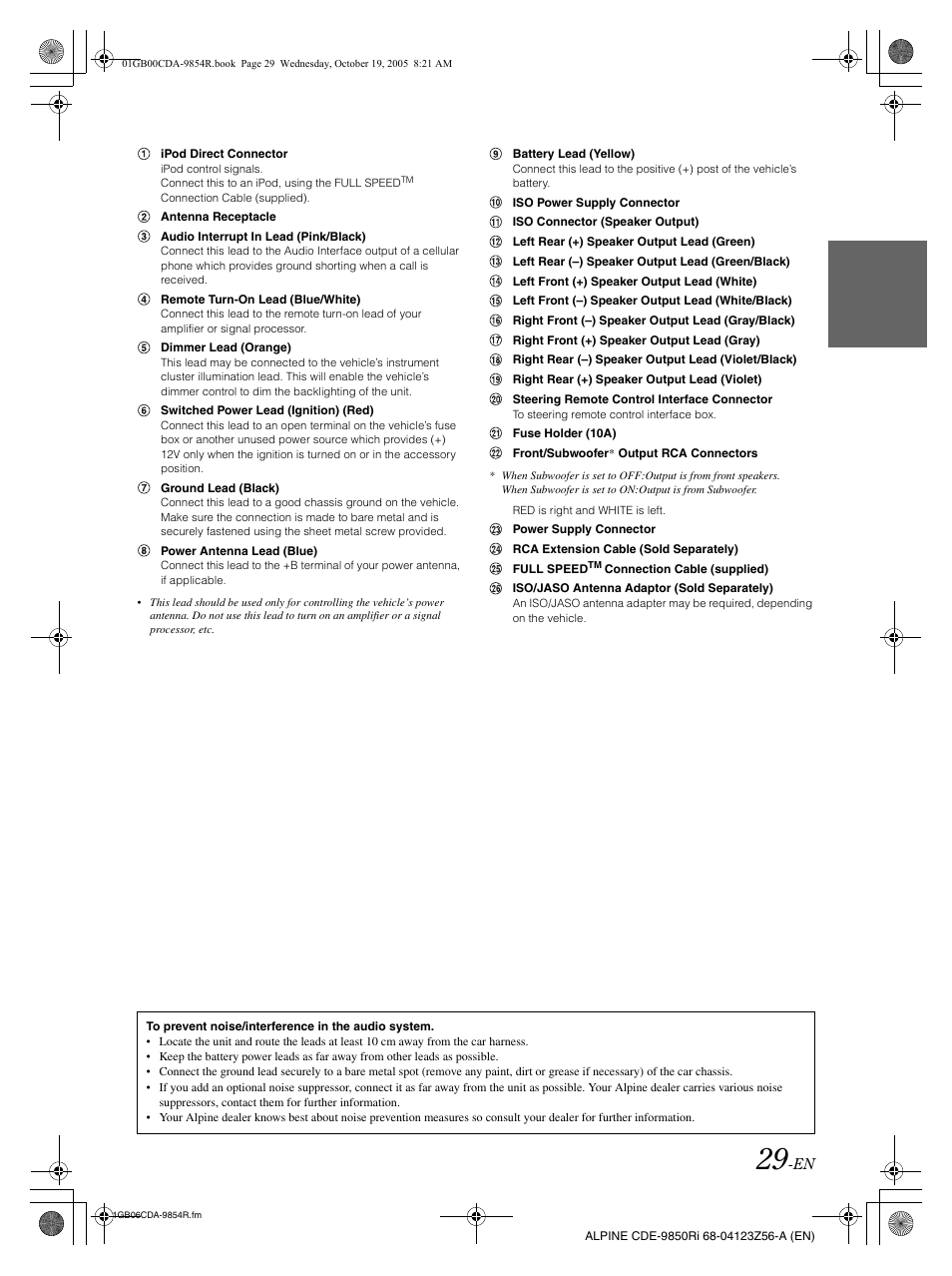 Alpine CDE-9850Ri User Manual | Page 30 / 62