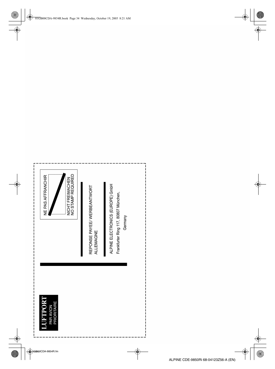 Alpine CDE-9850Ri User Manual | Page 62 / 62