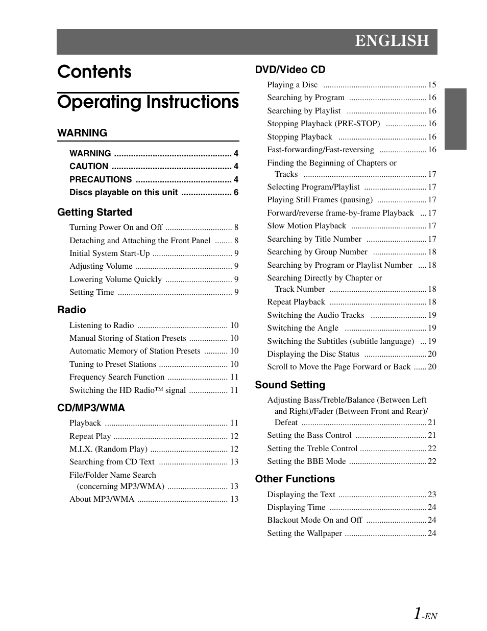 Alpine DVA-9861 User Manual | Page 3 / 73