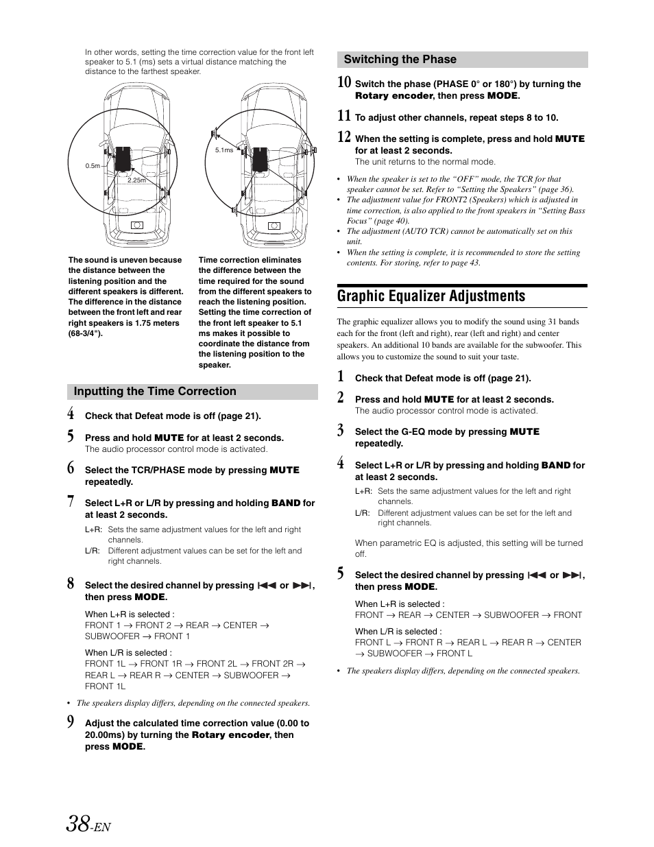 Graphic equalizer adjustments | Alpine DVA-9861 User Manual | Page 40 / 73