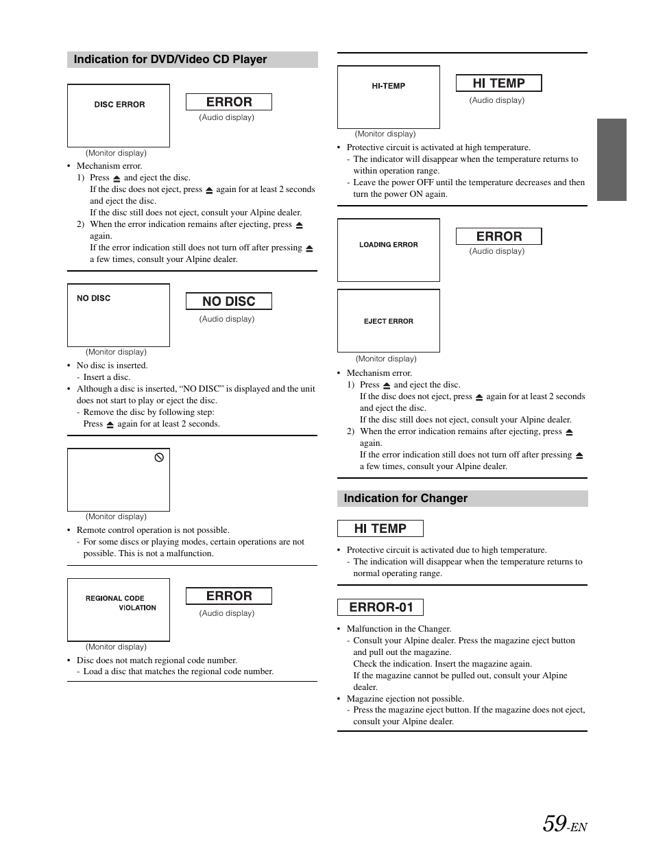 Alpine DVA-9861 User Manual | Page 61 / 73