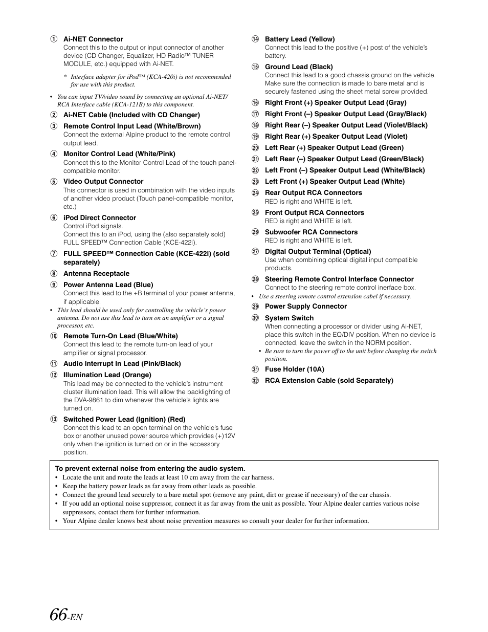 Alpine DVA-9861 User Manual | Page 68 / 73