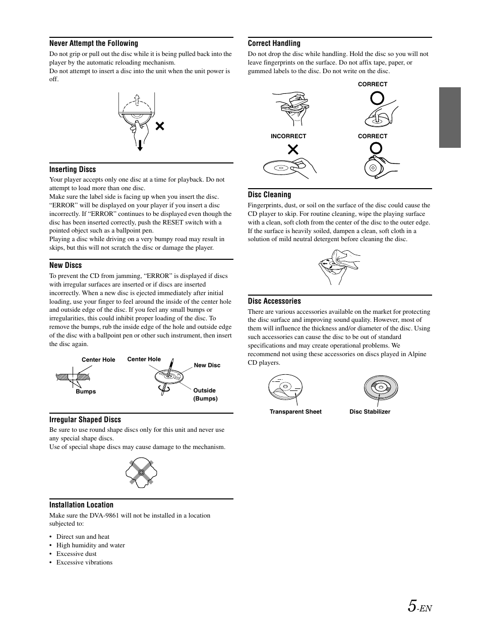 Alpine DVA-9861 User Manual | Page 7 / 73