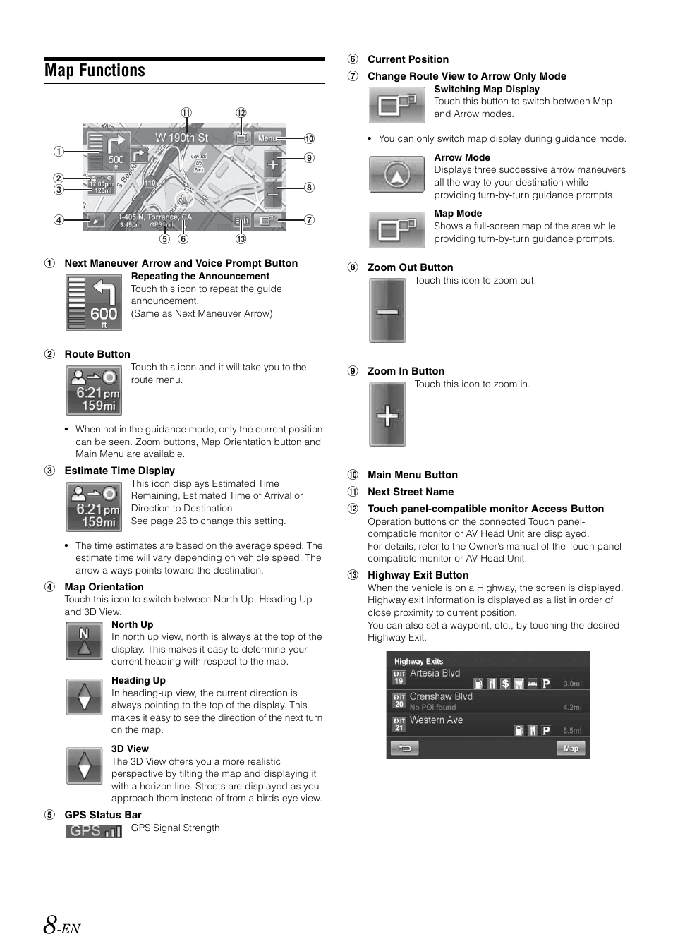 Map functions | Alpine NVE-M300 User Manual | Page 10 / 30