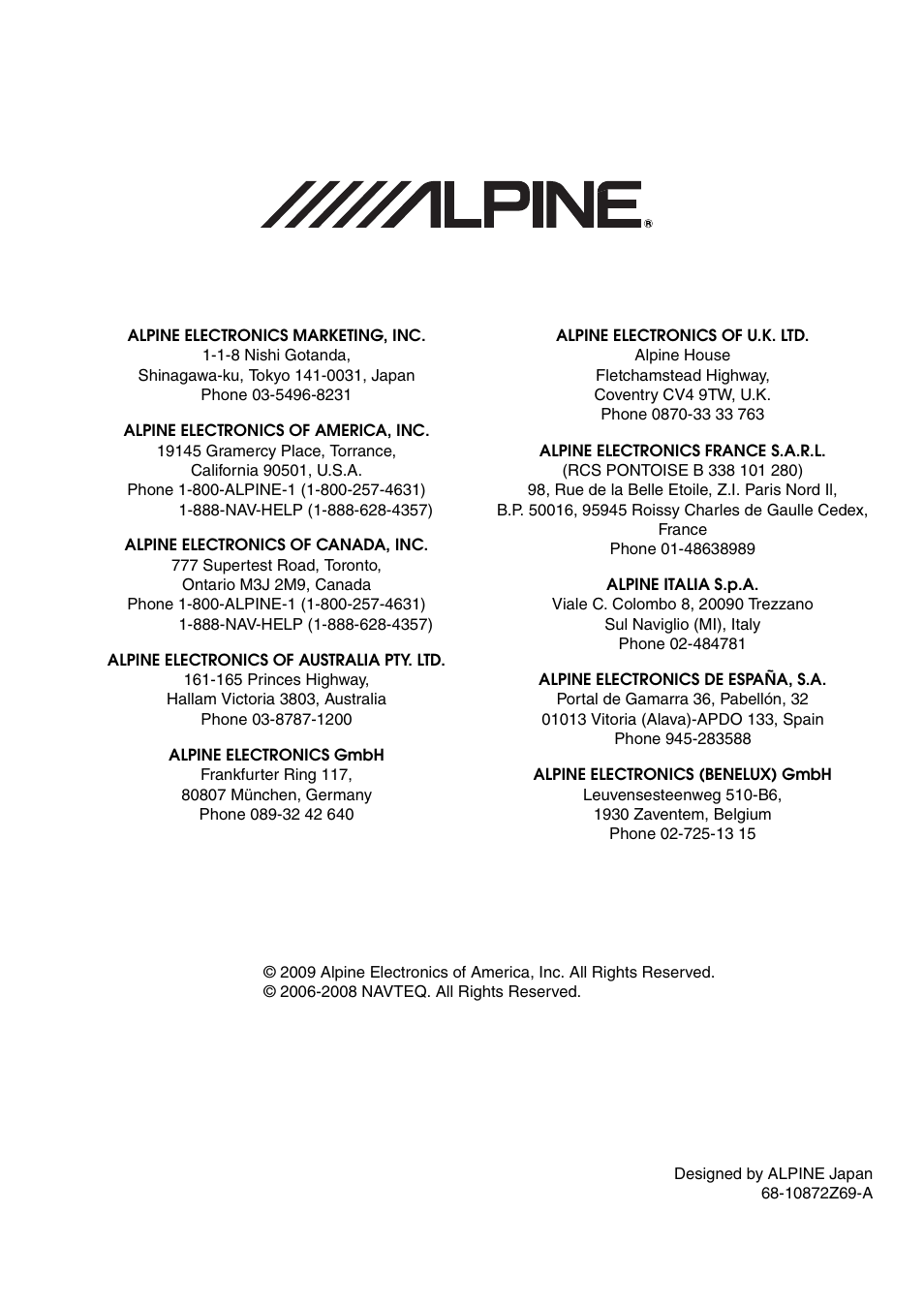 Alpine NVE-M300 User Manual | Page 30 / 30