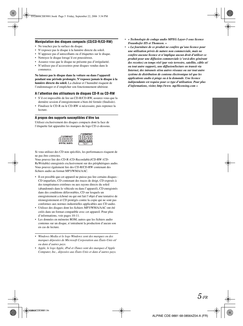 Alpine CDE-9881 User Manual | Page 36 / 88