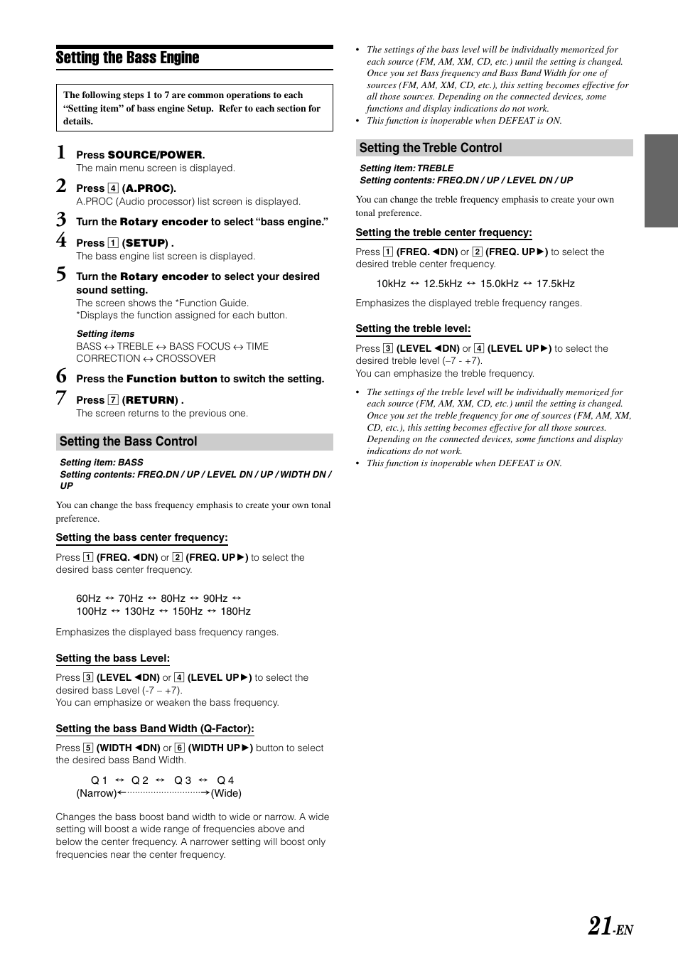 Setting the bass engine | Alpine MOBILE MULTIMEDIA STATION IVA-D900 User Manual | Page 23 / 79