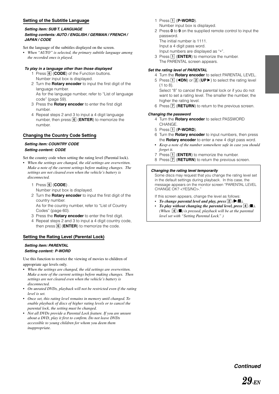 Continued | Alpine MOBILE MULTIMEDIA STATION IVA-D900 User Manual | Page 31 / 79