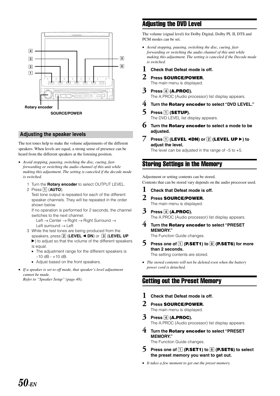 Adjusting the dvd level | Alpine MOBILE MULTIMEDIA STATION IVA-D900 User Manual | Page 52 / 79