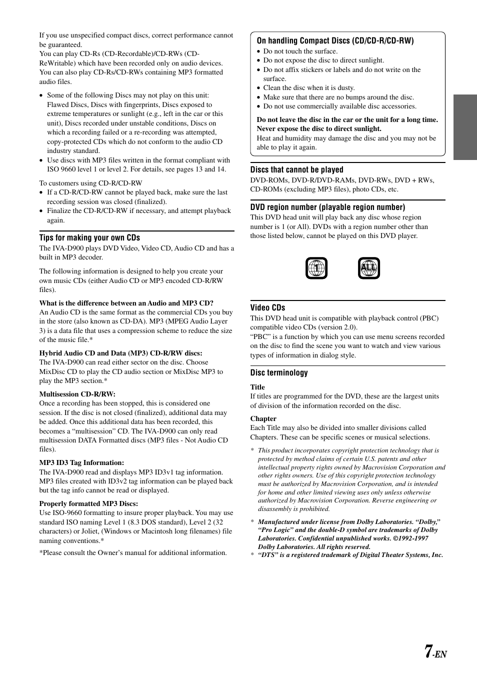 Alpine MOBILE MULTIMEDIA STATION IVA-D900 User Manual | Page 9 / 79
