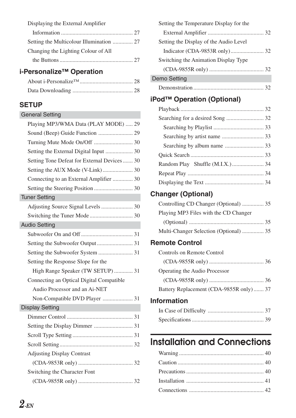 Installation and connections | Alpine CDA-9855R User Manual | Page 3 / 49