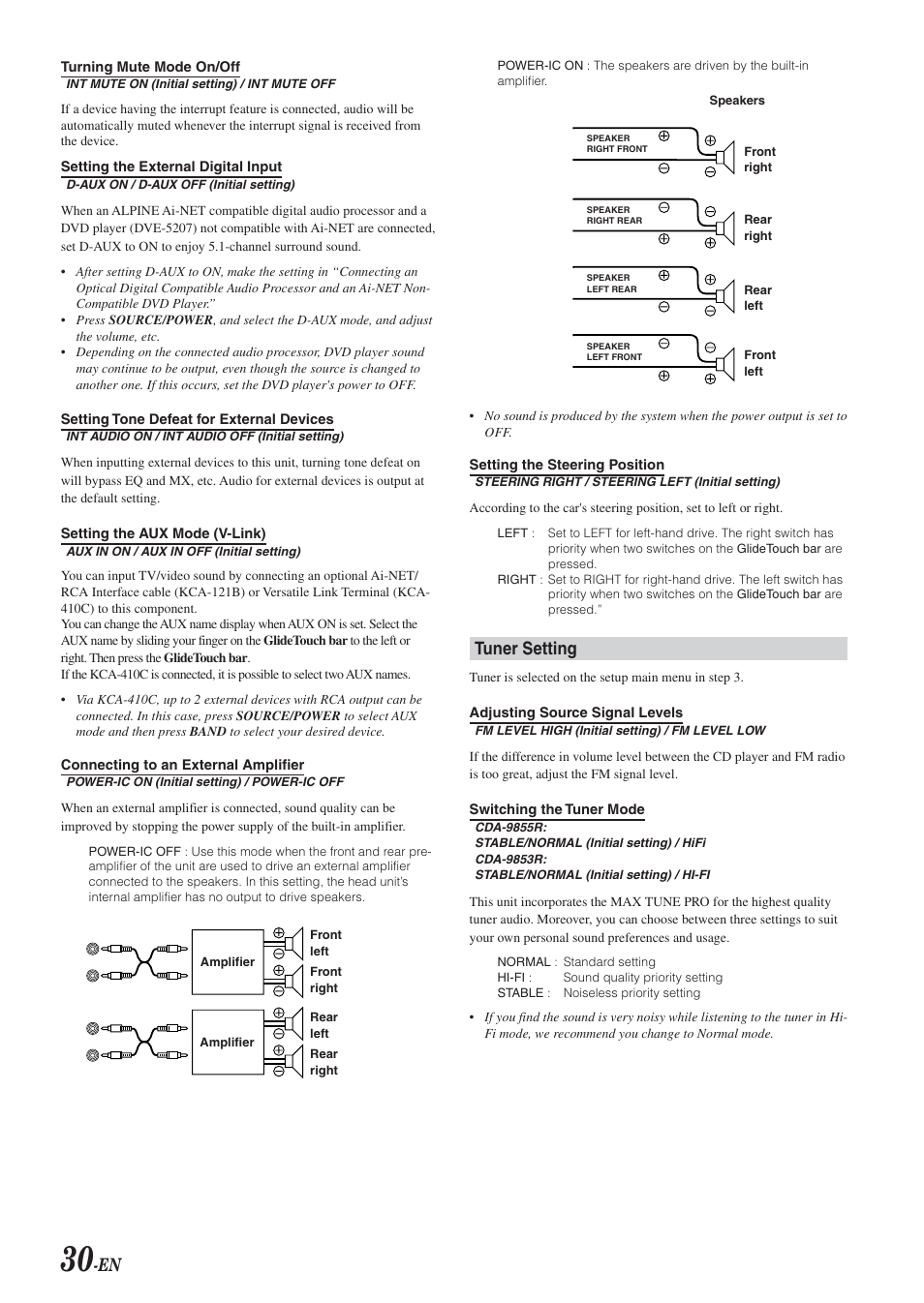 Tuner setting | Alpine CDA-9855R User Manual | Page 31 / 49