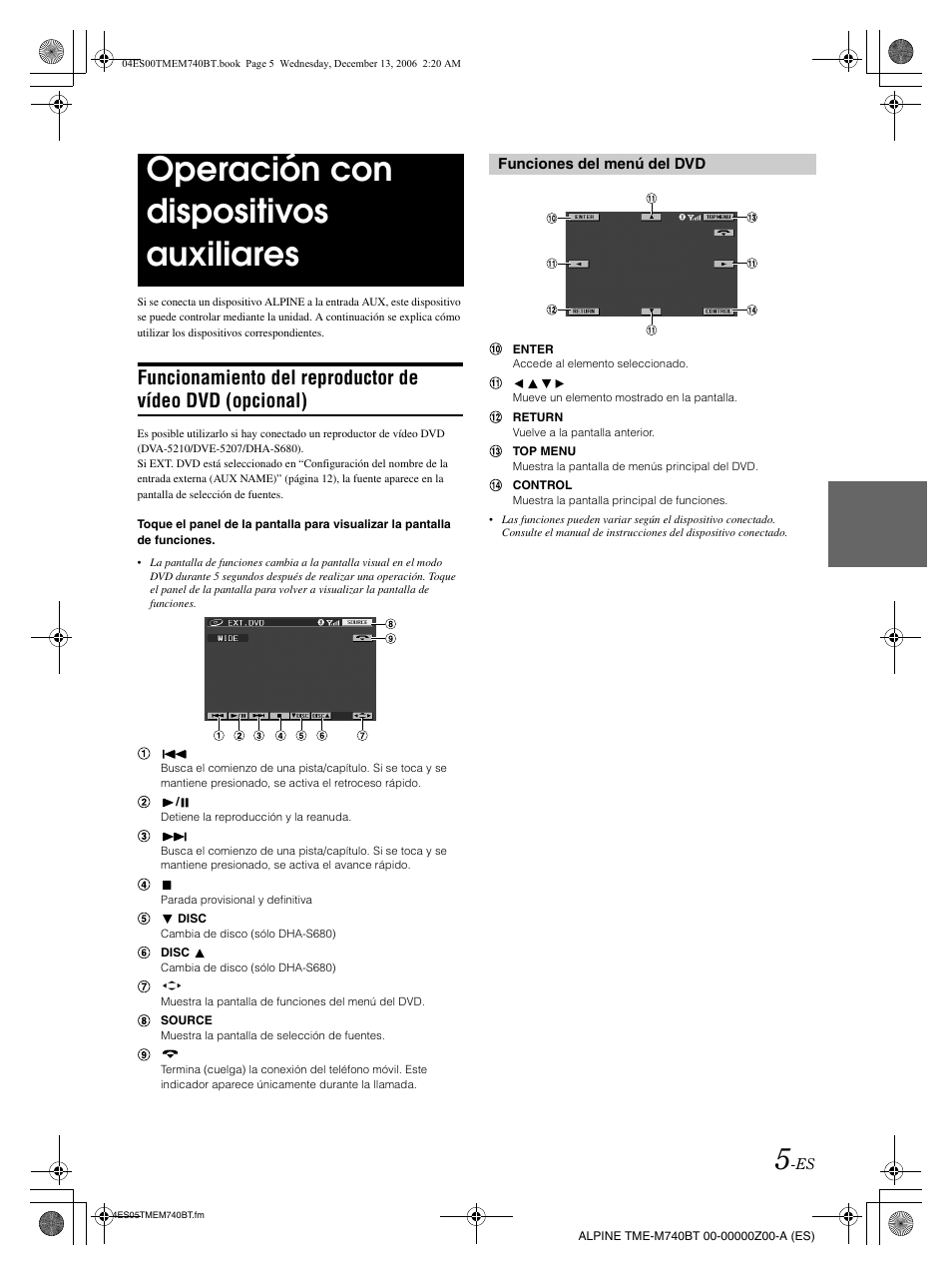 Operación con dispositivos auxiliares | Alpine TME-M740BT User Manual | Page 47 / 64