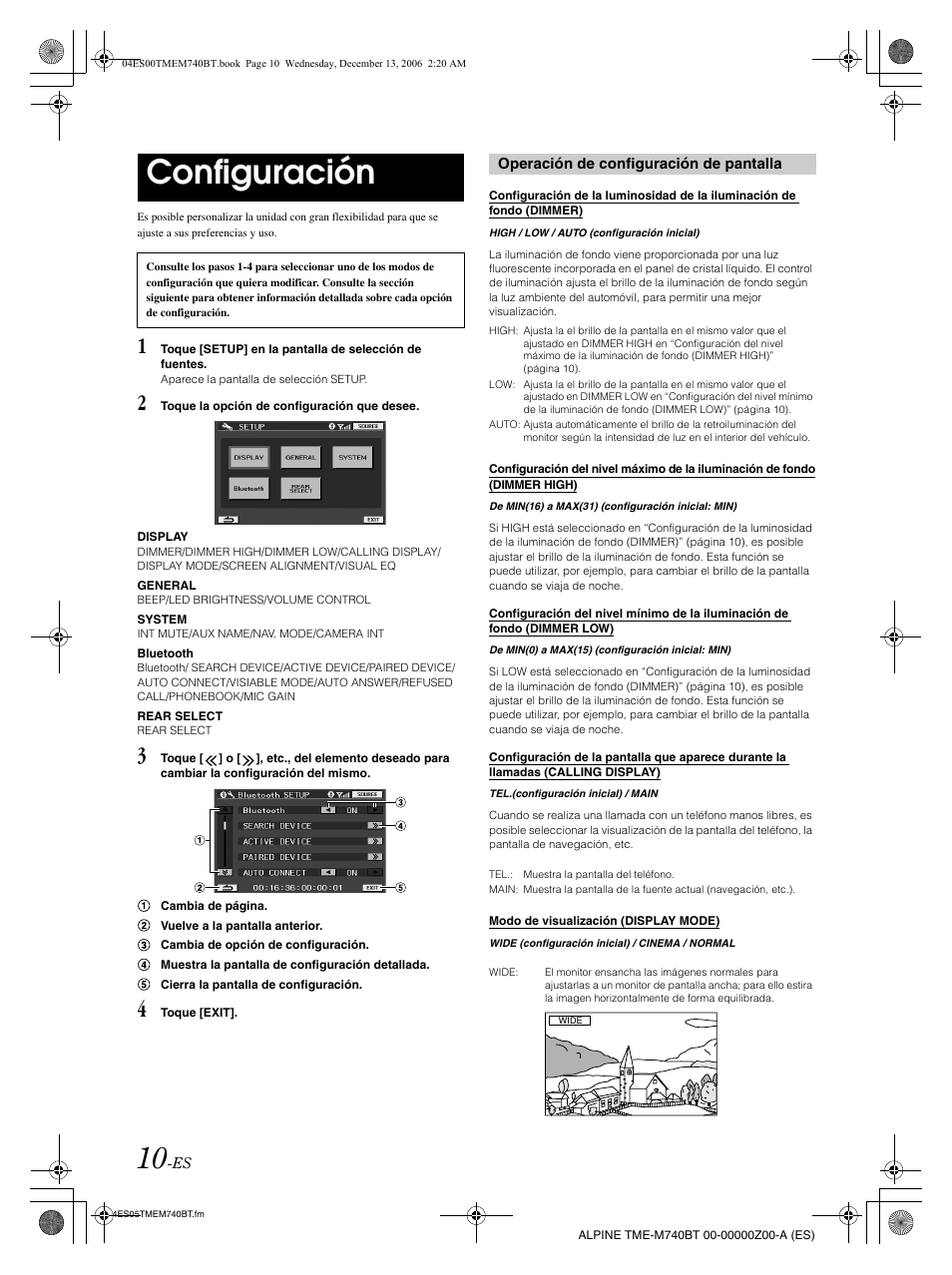 Configuración | Alpine TME-M740BT User Manual | Page 52 / 64