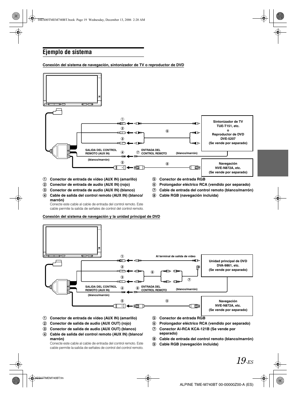 Ejemplo de sistema | Alpine TME-M740BT User Manual | Page 61 / 64