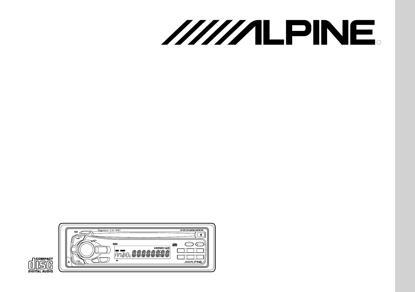 Alpine FM/AM COMPACT DISC RECEIVER CDA-7839 User Manual | 72 pages