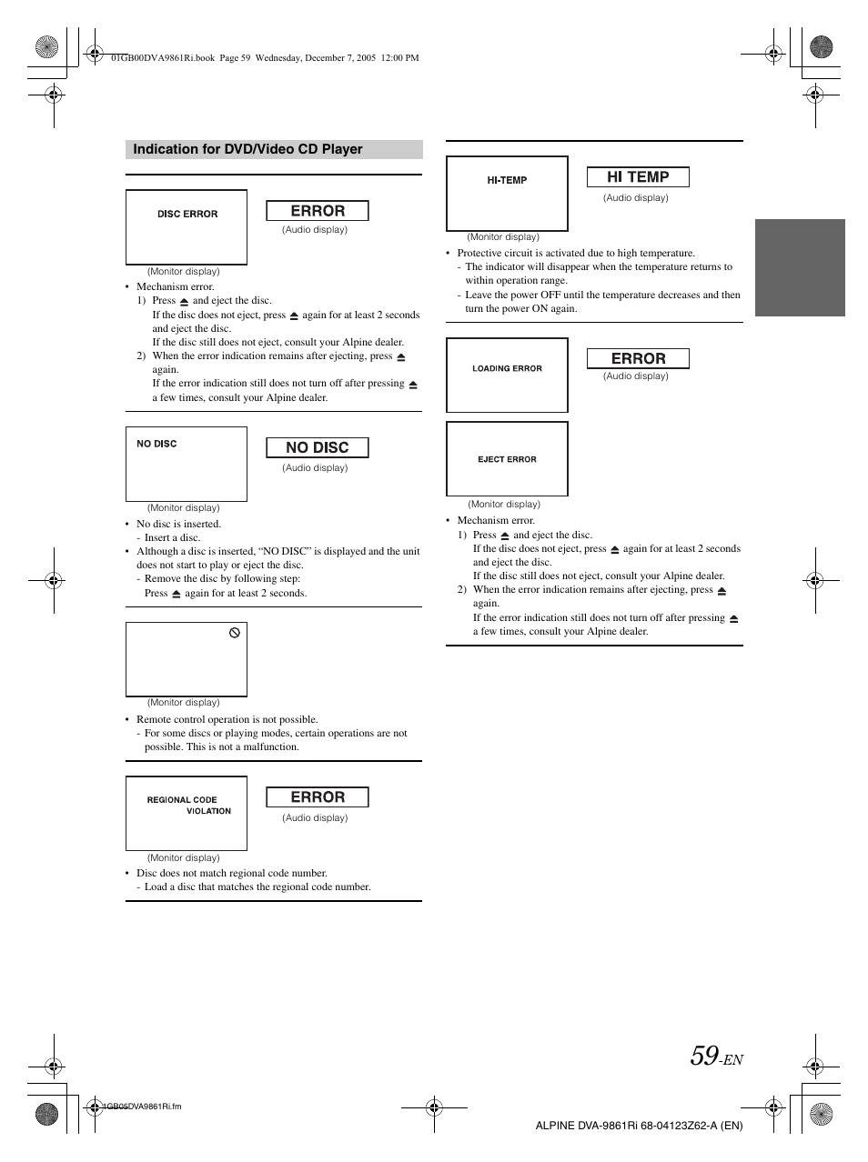 Alpine DVA-9861Ri User Manual | Page 60 / 76