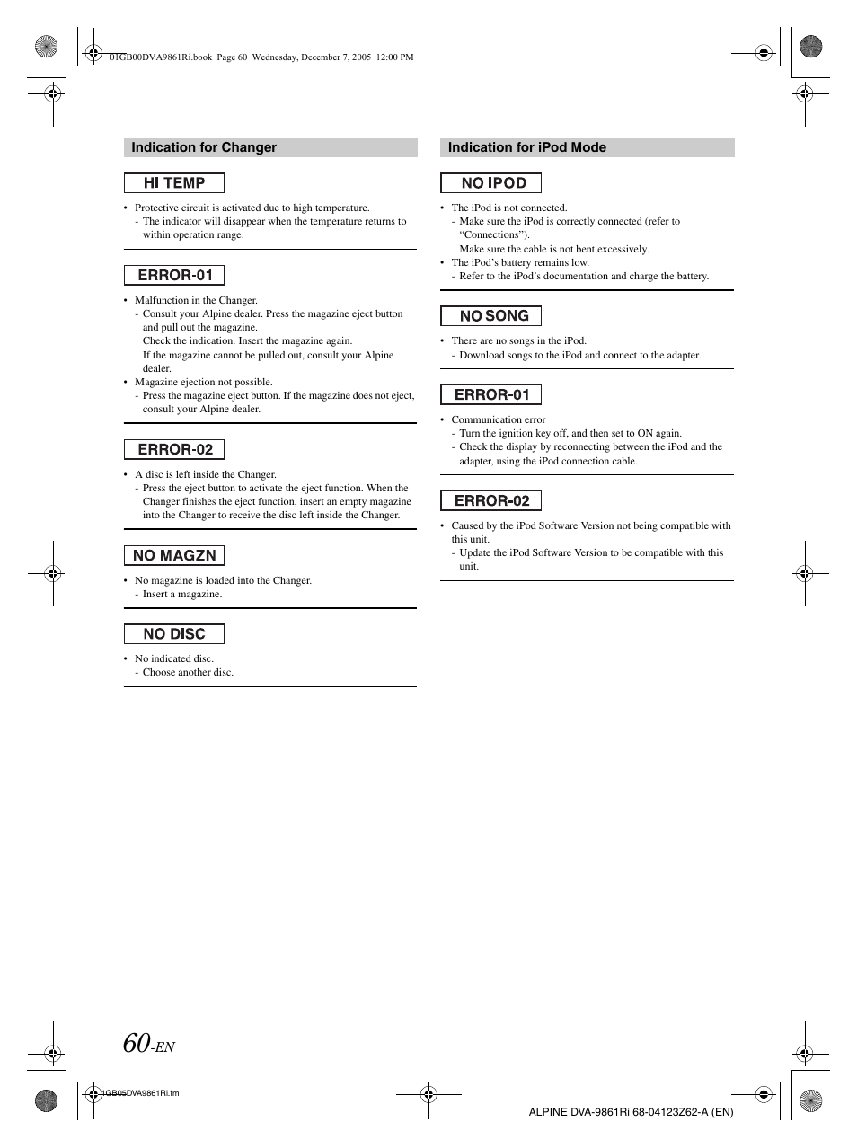 Alpine DVA-9861Ri User Manual | Page 61 / 76