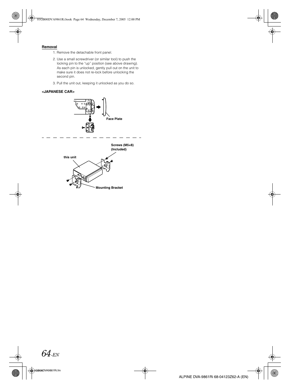 Alpine DVA-9861Ri User Manual | Page 65 / 76