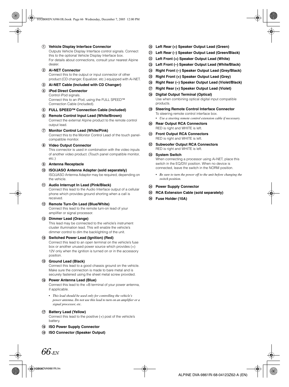 Alpine DVA-9861Ri User Manual | Page 67 / 76