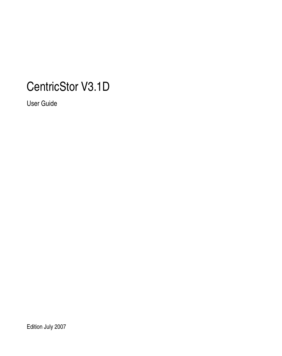 FUJITSU CentricStor V3.1D User Manual | 640 pages