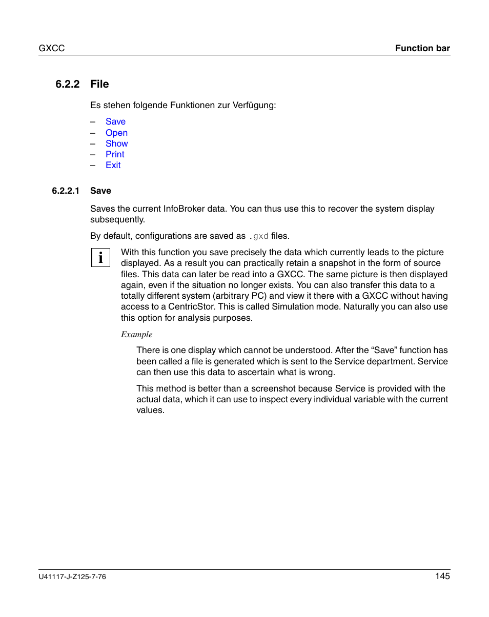 File, Save | FUJITSU CentricStor V3.1D User Manual | Page 145 / 640