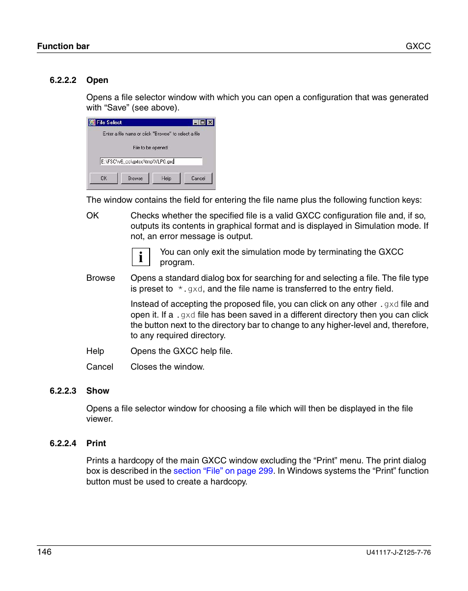 Open, Show, Print | FUJITSU CentricStor V3.1D User Manual | Page 146 / 640