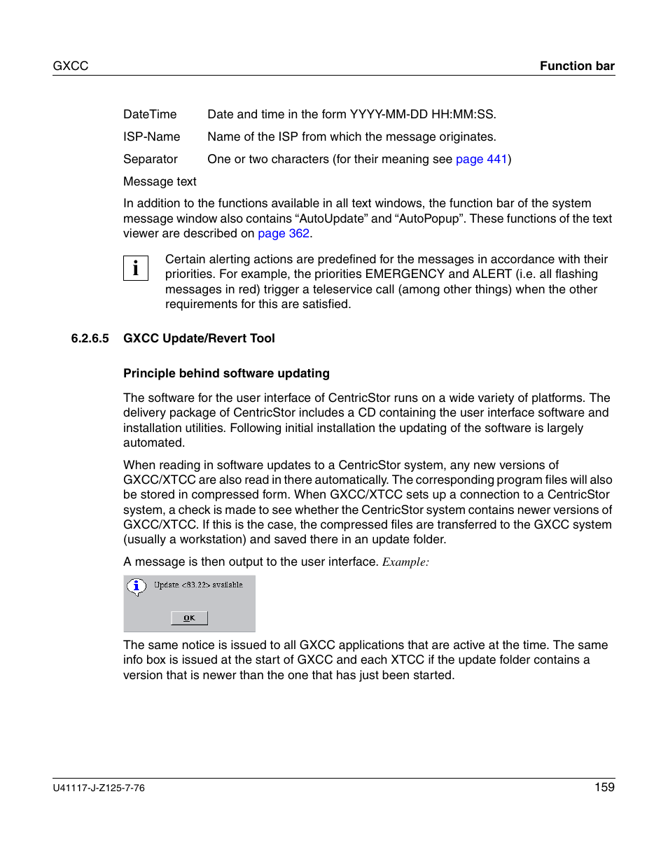 Gxcc update/revert tool | FUJITSU CentricStor V3.1D User Manual | Page 159 / 640