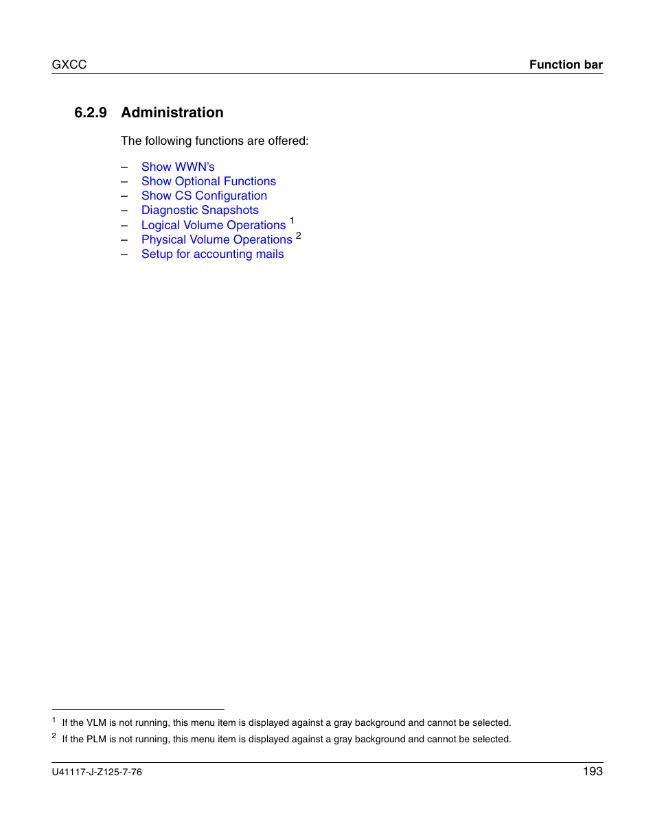 Administration, 9 administration | FUJITSU CentricStor V3.1D User Manual | Page 193 / 640