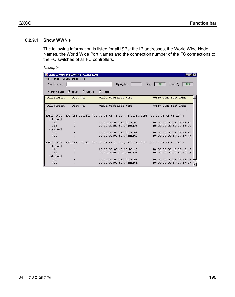 Show wwn’s | FUJITSU CentricStor V3.1D User Manual | Page 195 / 640