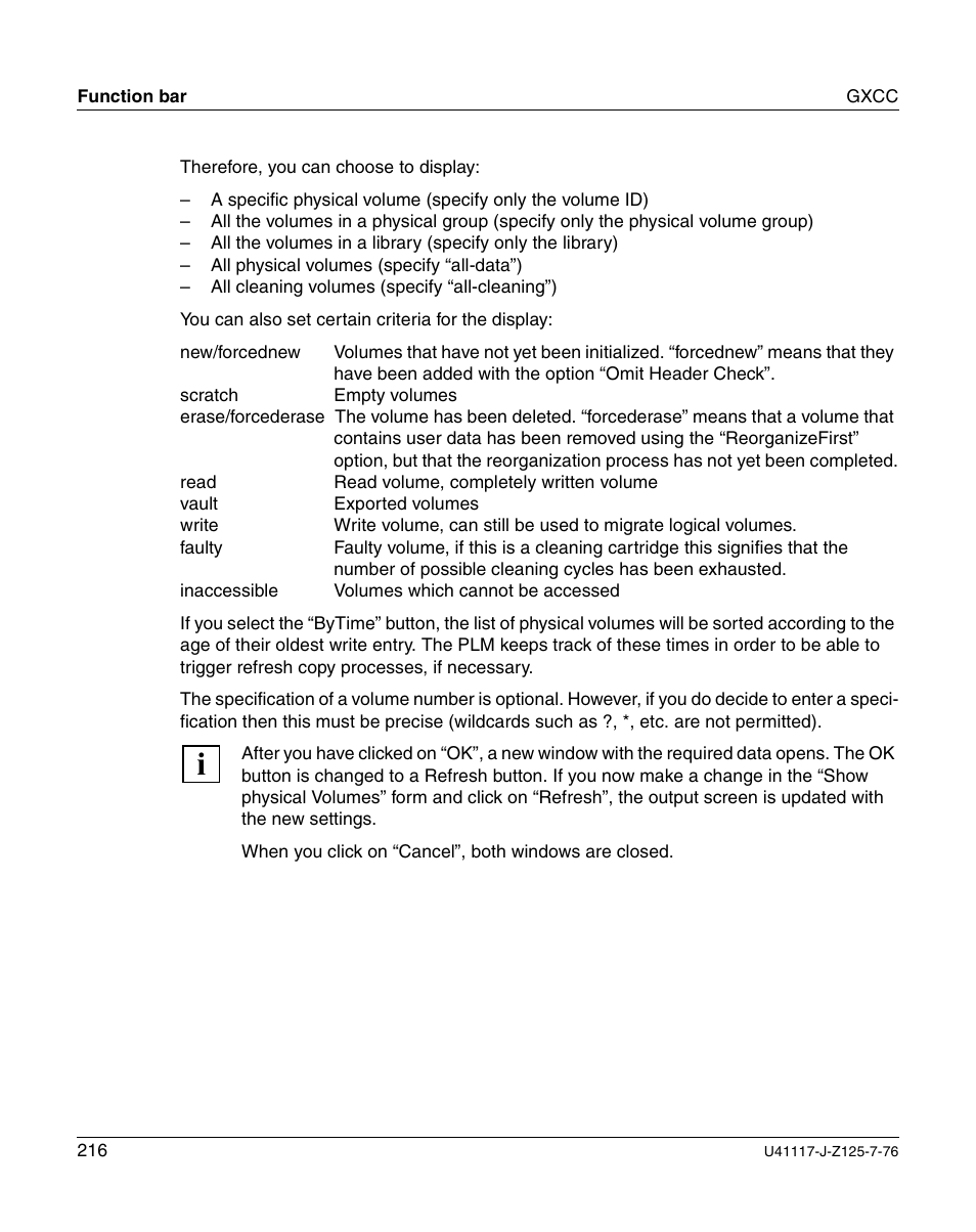 FUJITSU CentricStor V3.1D User Manual | Page 216 / 640