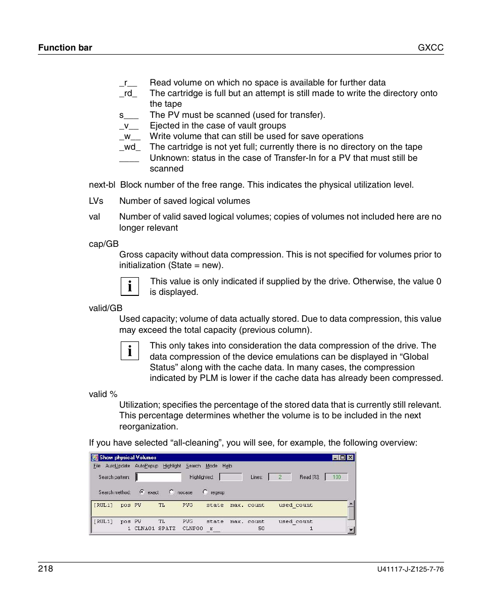 FUJITSU CentricStor V3.1D User Manual | Page 218 / 640