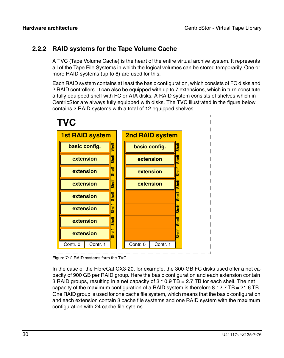 Raid systems for the tape volume cache, 2 raid systems for the tape volume cache, 1st raid system | 2nd raid system | FUJITSU CentricStor V3.1D User Manual | Page 30 / 640