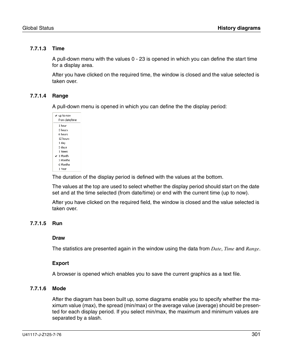 Time, Range, Mode | FUJITSU CentricStor V3.1D User Manual | Page 301 / 640