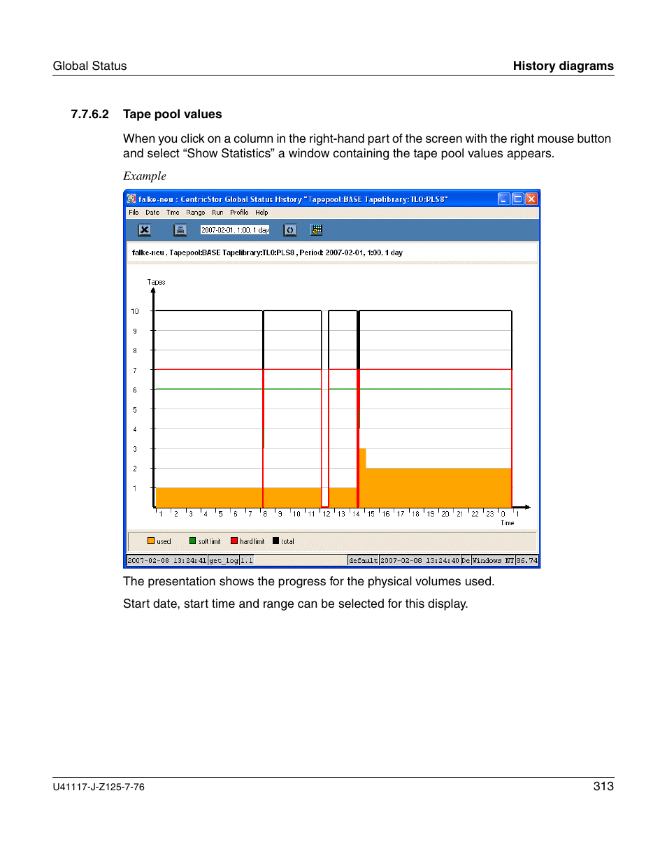 Tape pool values | FUJITSU CentricStor V3.1D User Manual | Page 313 / 640