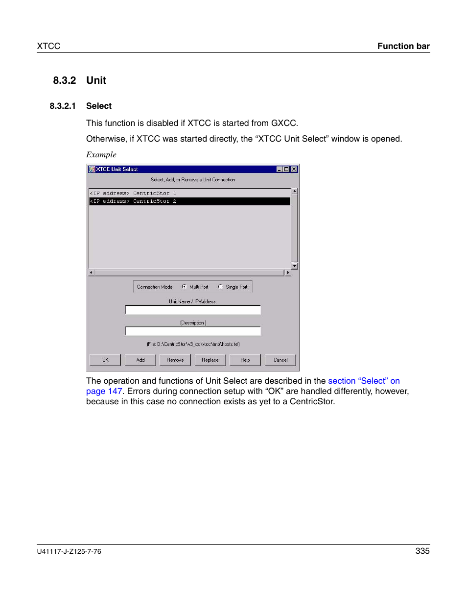 Unit, Select, 2 unit | FUJITSU CentricStor V3.1D User Manual | Page 335 / 640