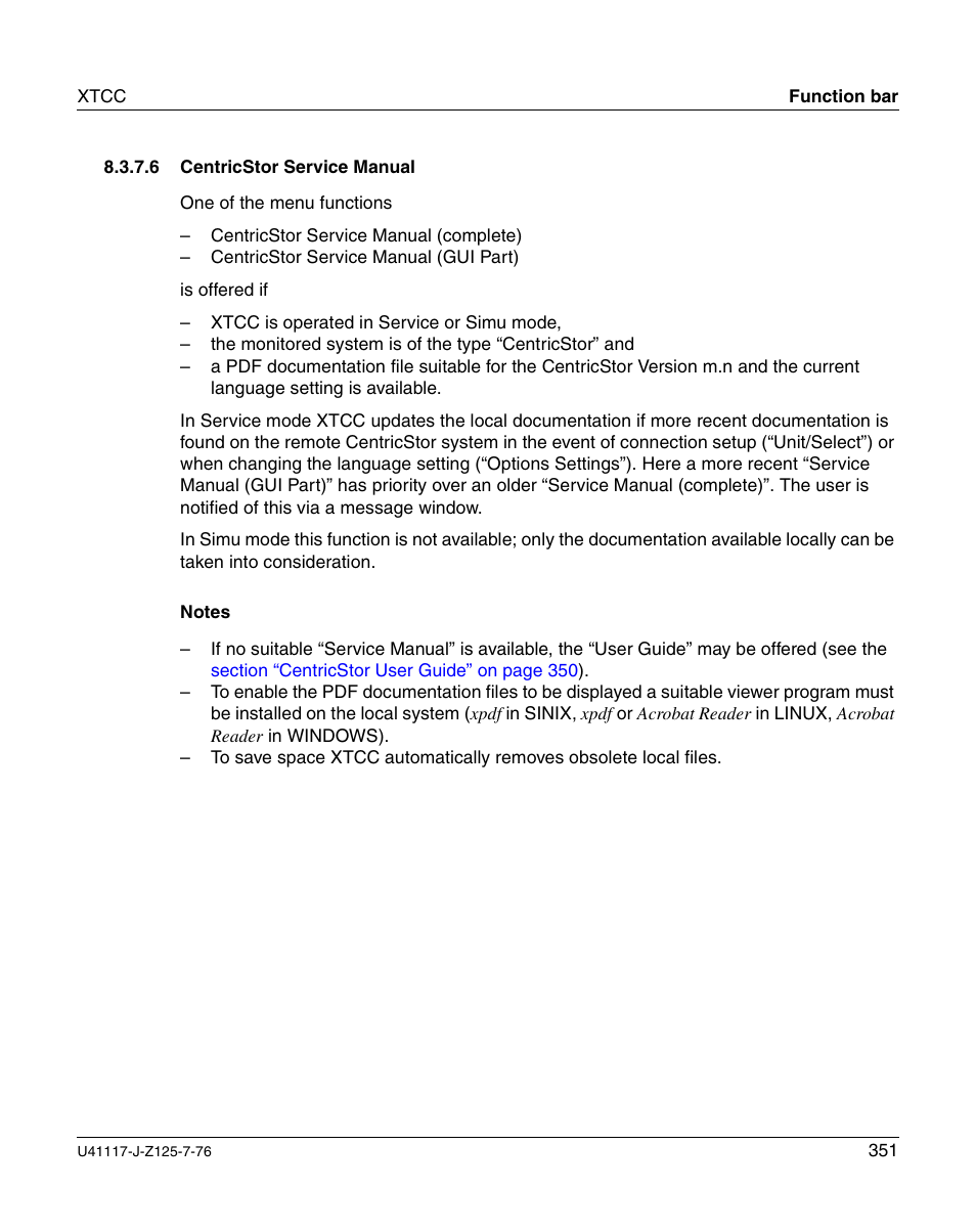 Centricstor service manual | FUJITSU CentricStor V3.1D User Manual | Page 351 / 640