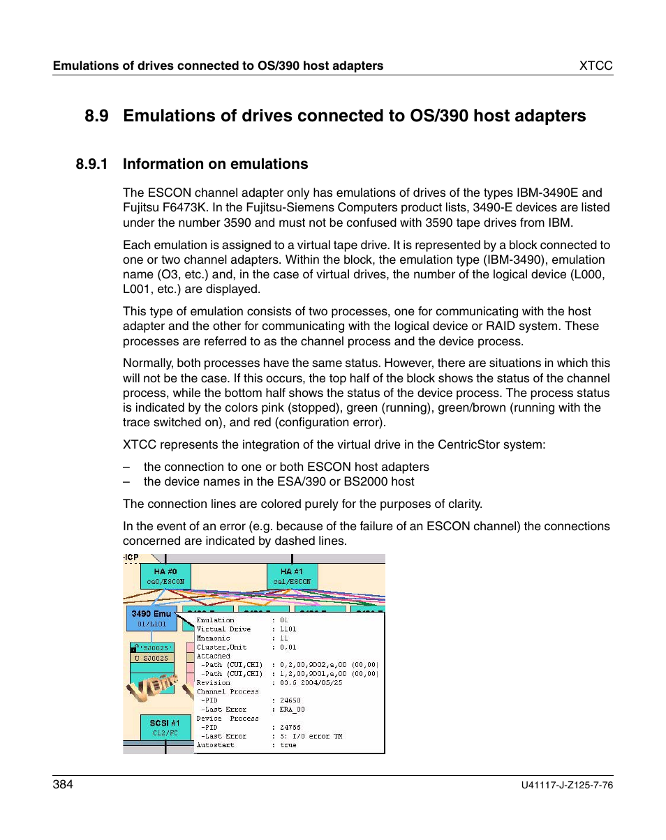 Information on emulations | FUJITSU CentricStor V3.1D User Manual | Page 384 / 640