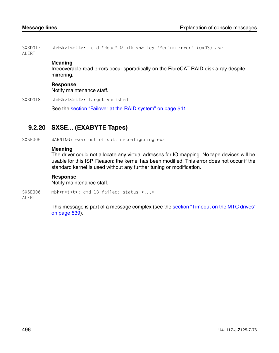 Sxse... (exabyte tapes), 20 sxse... (exabyte tapes) | FUJITSU CentricStor V3.1D User Manual | Page 496 / 640