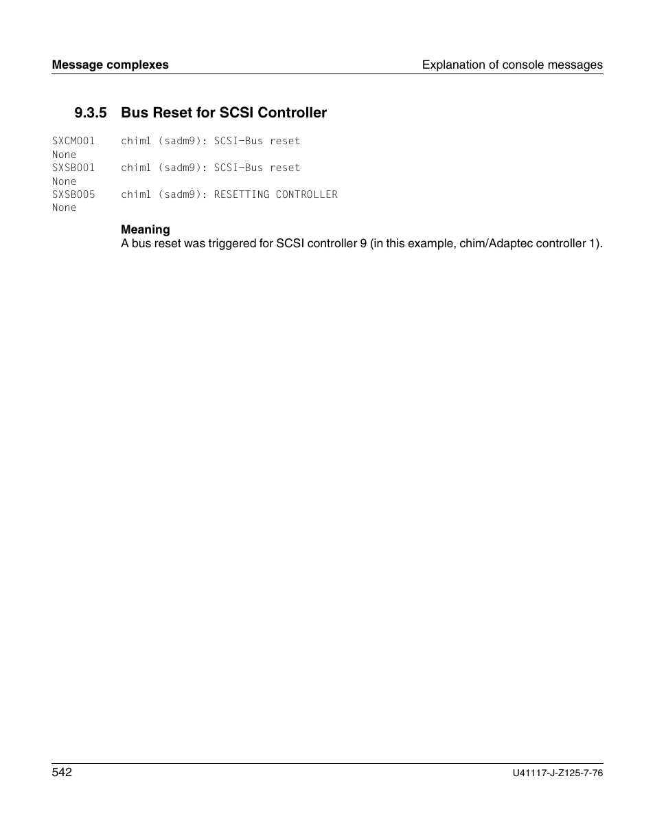 Bus reset for scsi controller, Section “bus reset for scsi, 5 bus reset for scsi controller | FUJITSU CentricStor V3.1D User Manual | Page 542 / 640