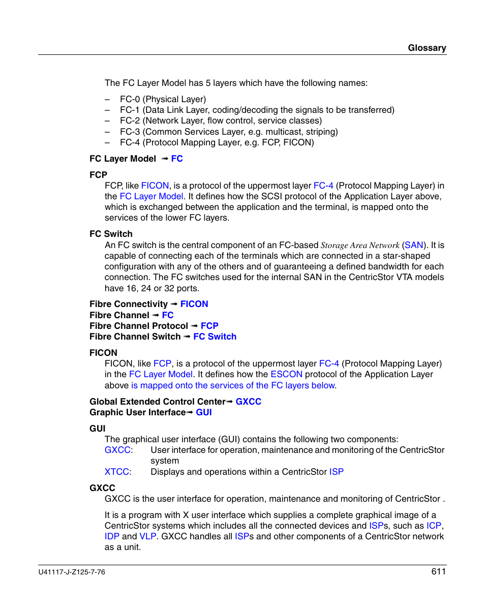 Gxcc | FUJITSU CentricStor V3.1D User Manual | Page 611 / 640